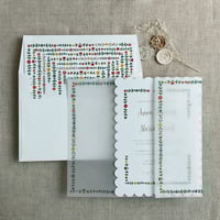 Image 6 of A7 printed cards - still bloom floral scallop edge -