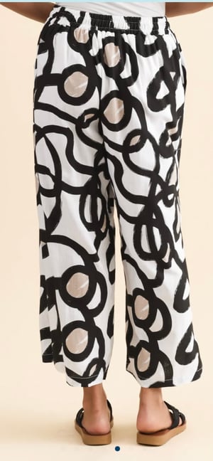 Image of Anne Linen/Cotton Pants - black and white