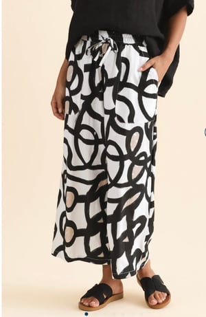 Image of Anne Linen/Cotton Pants - black and white