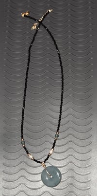 Image 1 of Jade and onyx beaded necklace 