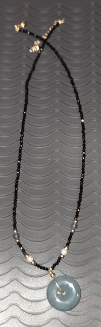 Image 3 of Jade and onyx beaded necklace 