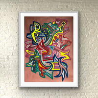 Image 1 of Rave - 36 x 48" Paint & marker on paper