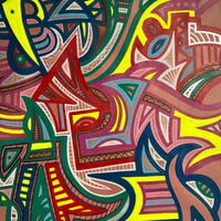 Image 3 of Rave - 36 x 48" Paint & marker on paper