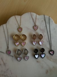 Image 6 of Pink Delphine Hearts (Gold)