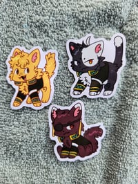 Image 1 of Windbreaker cat mini stickers