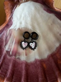 Image 1 of Pink Delphine Hearts (Black)