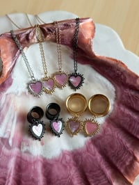Image 2 of Pink Delphine Hearts (Black)