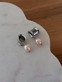 Image 1 of Pink Dainty Pearl Drops (Silver)