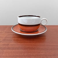 Image 1 of Gustavsberg Arena Tea Cup with Saucer