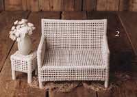 Image 2 of White bench with table