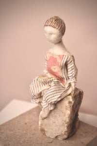 Image 1 of Needle felted Japanese silk Art Doll, #12