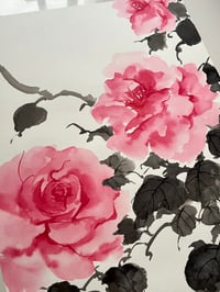 Image 4 of Sumi-e • Spontaneous Pink Roses 