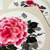 Image 2 of Sumi-e Series • Spontaneous Pink Peony