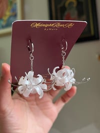 Image 2 of White Spider lily / Lycoris Albiflora Earrings