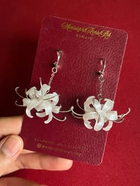 Image 3 of White Spider lily / Lycoris Albiflora Earrings