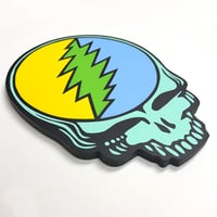 Image 2 of 12" Woodcut Stealie Painting - 18