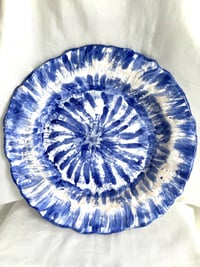 Azul Large Serving Dish - Blue and White Glaze Plate