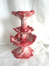 Amaryllis Vermelho - Tall Red and White Candle Holder