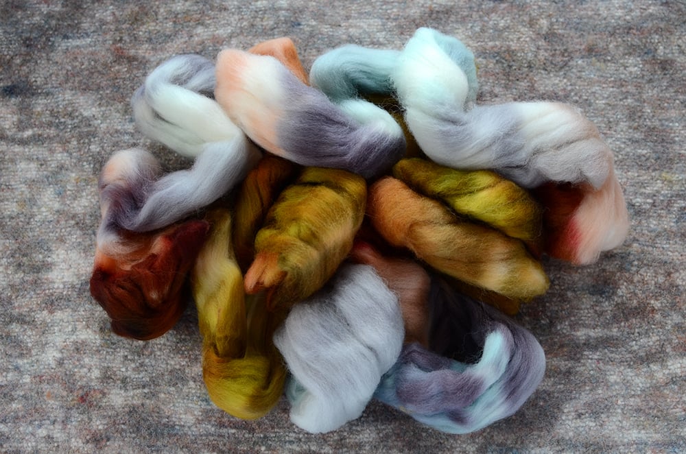 Image of "Extra Marshmallows" Hand-dyed South American Wool Spinning Fiber - 4 oz.