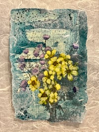 A Bouquet of Flowers (Turquoise , Yellow, Violet)