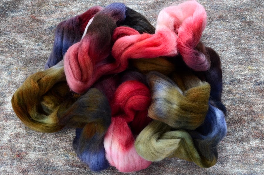 Image of "Party Favors"  Hand-dyed South American Wool Spinning Fiber - 4 oz.