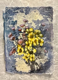 A Bouquet of Flowers (blue/violet, yellow, red)