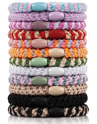 Cute hair tie bracelets 12 pack multicoloured 