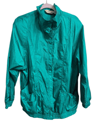 Image 1 of Solid Green Track Jacket