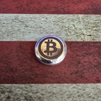 Image 1 of Silver Bitcoin Button