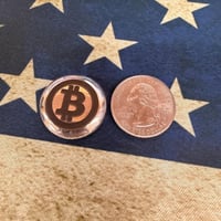 Image 2 of Silver Bitcoin Button