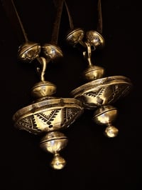 Image 2 of WL&A Handmade Rotating "UFO" Silver Peace Dollar Saucer Pearl Pendants - Size 3in x 1.6in 