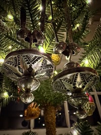 Image 4 of WL&A Handmade Rotating "UFO" Silver Peace Dollar Saucer Pearl Pendants - Size 3in x 1.6in 