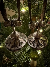 Image 5 of WL&A Handmade Rotating "UFO" Silver Peace Dollar Saucer Pearl Pendants - Size 3in x 1.6in 