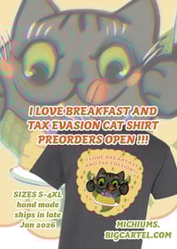 Image 2 of I LOVE BREAKFAST cat shirt (PREORDER)