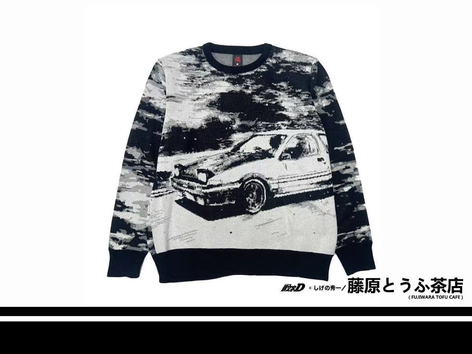Official Initial D Crew Neck Knit | Fujiwara Tofu Cafe