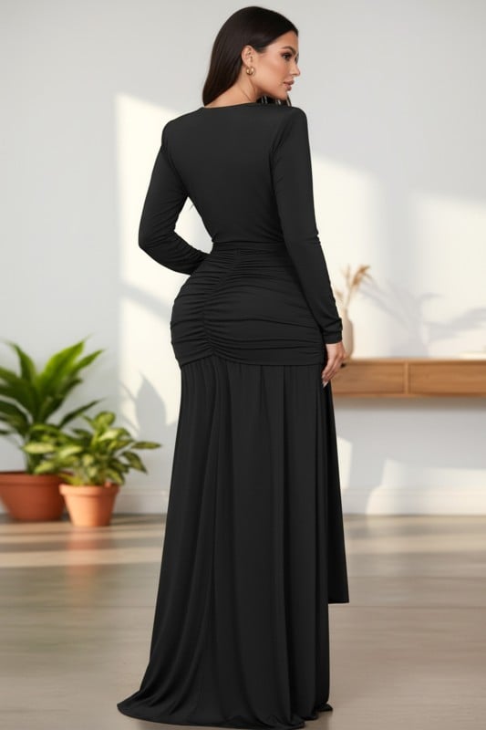 Image of Plunge Maxi Dress (black)