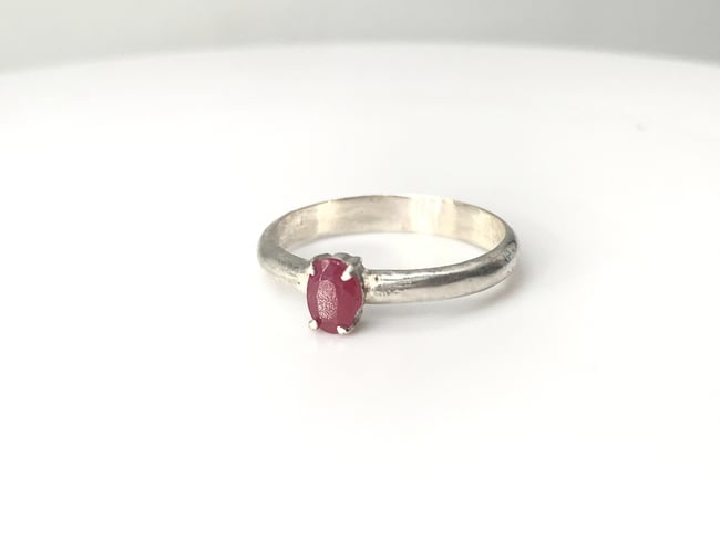 Silver Ring with Ruby