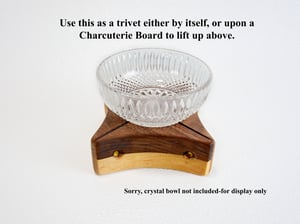 Image of Handmade Walnut and Maple Butterfly Trivet, Bookends, Accent Plate, hot pad, Rustic Wooden Decor