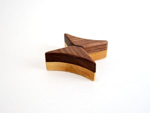 Image of Handmade Walnut and Maple Butterfly Trivet, Bookends, Accent Plate, hot pad, Rustic Wooden Decor