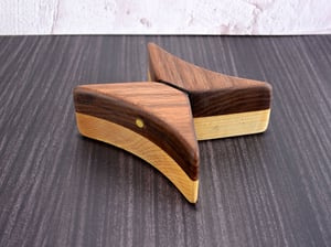 Image of Handmade Walnut and Maple Butterfly Trivet, Bookends, Accent Plate, hot pad, Rustic Wooden Decor