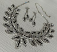 Image 1 of Silver Fern Nocturne Vintage Necklace and Earring Set