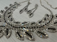 Image 2 of Silver Fern Nocturne Vintage Necklace and Earring Set