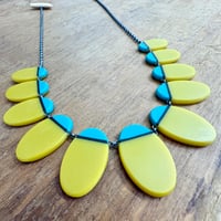 Image 2 of NEW olive/turquoise ovals necklace 