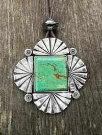 Image 3 of WL&A Handmade Royston Sunburst Medicine Pendant - Ingot & Silver Walking Liberty Half Dollars