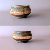 Image 4 of Small Hardwood Banded Vessel - Walnut and Maple Burl