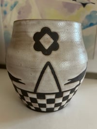 Image 2 of Checkered Black Clay Pot