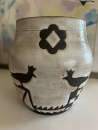 Image 4 of Checkered Black Clay Pot