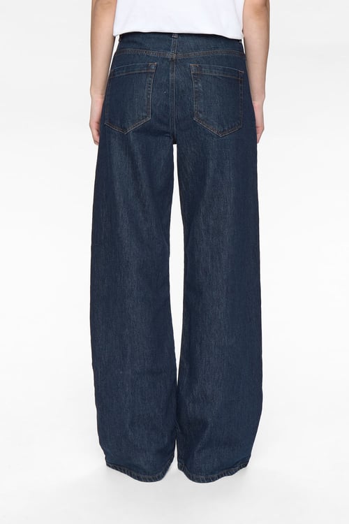 Image of 2-Pantalón  Nuberlin HR Straight Stitch Jean Dark Blue Denim