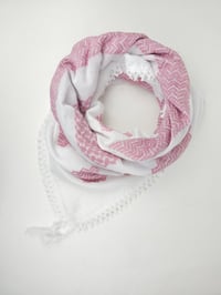 Image 1 of Soft Pink & White Keffiyeh (Made in Jordan)