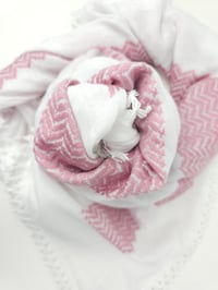 Image 3 of Soft Pink & White Keffiyeh (Made in Jordan)